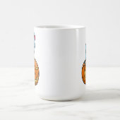 Blauer Indischer Ringhals-Papagei auf Halloween-Kü Kaffeetasse (Mittel)