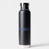 Blauer individuelle Name auf schwarz Trinkflasche (Links)
