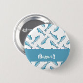 Blauer individuelle Name Button (Vorne & Hinten)