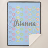 Blauer Individuelle Name Donut Sherpa Blanket Sherpadecke (Vorderseite)