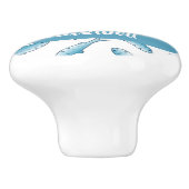 Blauer individuelle Name Keramikknauf (Seitenansicht)