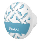 Blauer individuelle Name Keramikknauf (Rechts)