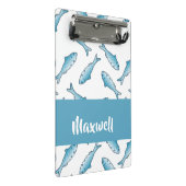 Blauer individuelle Name Mini Klemmbrett (Schrägansicht)