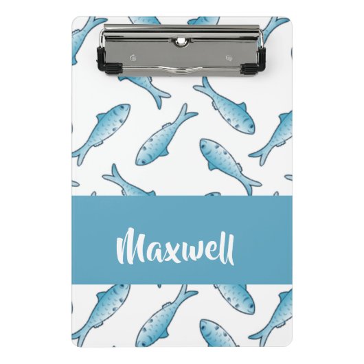 Blauer individuelle Name Mini Klemmbrett (Vorderseite)