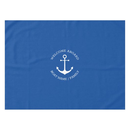 Blauer Individuelle Name mit Ankernadel - Willkomm Tischdecke (Vorderseite (Horizontal))