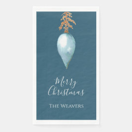 Blauer Individuelle Name mit Handfarbe Weihnachten Serviette