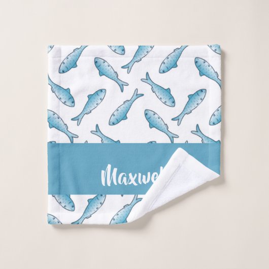 Blauer individuelle Name Waschlappen (Waschlappen)