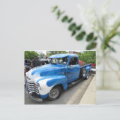 Blauer, individueller Lkw Postkarte (Stehend Vorderseite)