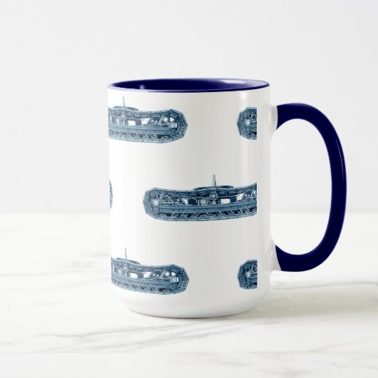 Blauer industrielle Maschinerie-Behälter spürt Tasse (Rechts)