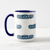 Blauer industrielle Maschinerie-Behälter spürt Tasse (Links)