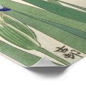 Blauer Ire (1900 - 1930) von Ohara Koson Poster (Ecke)