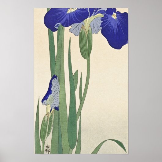 Blauer Ire (1900 - 1930) von Ohara Koson Poster (Vorne)
