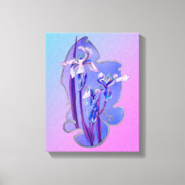 Blauer Ire floral Art Leinwanddruck