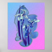Blauer Ire floral Art Poster (Vorne)