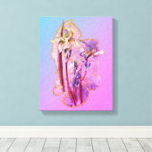 Blauer Ire florale Kunst erschüttert Leinwanddruck (Insitu (Holzboden))