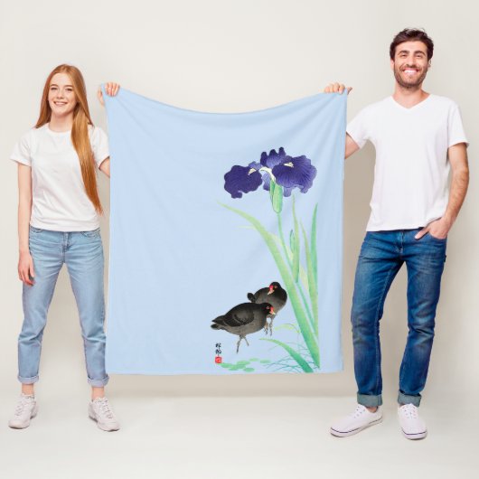 Blauer Iren und Mauren von Ohara Koson Fleecedecke (Beispiel)
