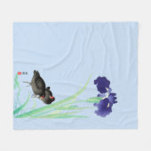 Blauer Iren und Mauren von Ohara Koson Fleecedecke (Vorderseite (Horizontal))