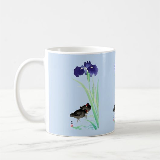 Blauer Iren und Mauren von Ohara Koson Kaffeetasse (Links)