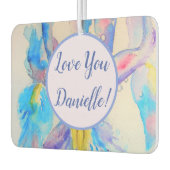 Blauer Iris Blume Car Air Freshener Autolufterfrischer (Links)