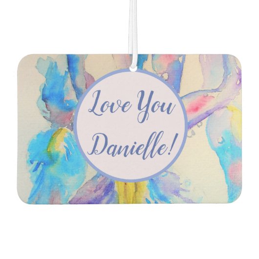 Blauer Iris Blume Car Air Freshener Autolufterfrischer (Vorderseite)