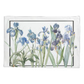 Blauer Iris-Blumen-Garten verlässt Redoute Kissenbezug (Rückseite)