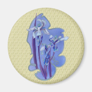 Blauer Iris-Blumenmuster-Magnet Magnet
