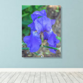 Blauer Irisdruck Blume Leinwanddruck (Insitu (Holzboden))