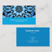 Blauer islamischer geometrischer Entwurf Visitenkarte (Vorne/Hinten)