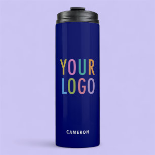 Blauer isolierter Becher mit Firmenlogo 12 oz