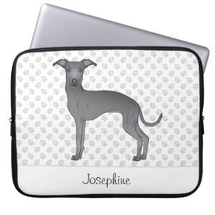 Blauer Italienischer Windhund Süßer Hund Mit Indiv Laptopschutzhülle