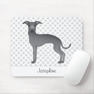 Blauer Italienischer Windhund Süßer Hund Mit Maßge Mousepad