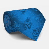 Blauer Jacquard-Satin Elegant Krawatte (Gerollt)