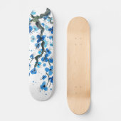 Blauer Japaner blüht Skateboard (Vorderseite)