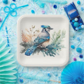 Blauer Jay Bird Pappteller (Party)