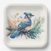 Blauer Jay Bird Pappteller (Vorderseite)