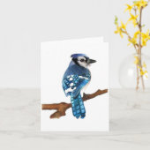 Blauer Jay-Vogel-Blindvermerk Karte (Gelbe Blume)