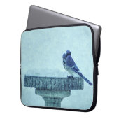 Blauer Jay Winter Füttre schmerzhaft Laptopschutzhülle (Vorderseite Links)
