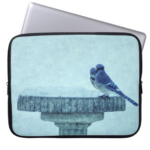 Blauer Jay Winter Füttre schmerzhaft Laptopschutzhülle