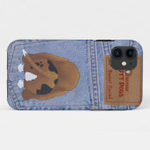 Blauer Jean-Dachshund-Jagdhund-Hintern Case-Mate iPhone Hülle (Rückseite (Horizontal))