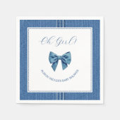 Blauer Jean mit Stichen und Bugbaby-Dusche Serviette (Vorderseite)