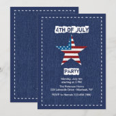 Blauer Jean Patriotic Einladung (Vorne/Hinten)