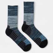 Blauer Jean-Pflaster bekommt einen Schlag. Socken (Rechts)