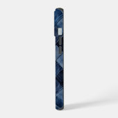 Blauer Jeans-Patch iPhone 15 Hülle (Linke Seite)