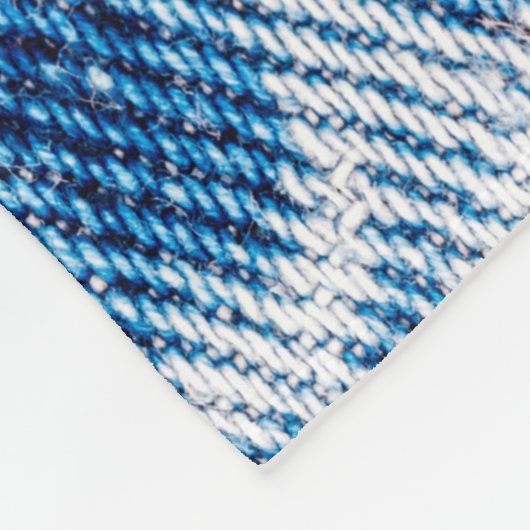 Blauer Jeans Stoff Textur Fleecedecke (Ecke)