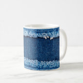 Blauer Jeans Stoff Textur Kaffeetasse (VorderseiteRechts)