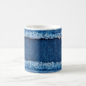 Blauer Jeans Stoff Textur Kaffeetasse (Mittel)