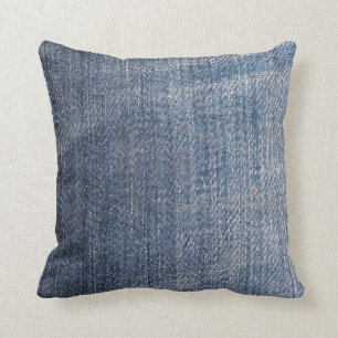 Blauer Jeans Stoff Textur Kissen