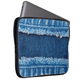 Blauer Jeans Stoff Textur Laptopschutzhülle (Vorne Rechts)