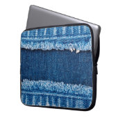 Blauer Jeans Stoff Textur Laptopschutzhülle (Vorderseite Links)