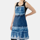 Blauer Jeans Stoff Textur Schürze (InSitu)